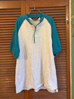 Eddie Bower Grey and Blue Baseball Oversize T-shirt Unisex Size L